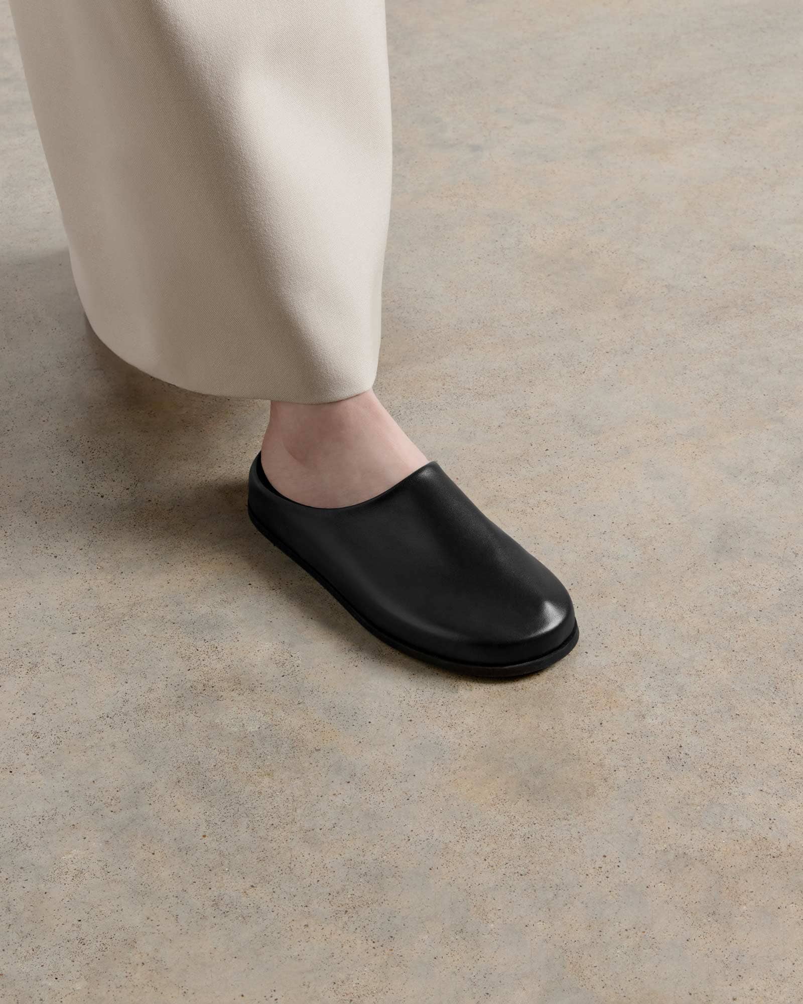Leather Mules, Black — Made in Italy | Dear Frances